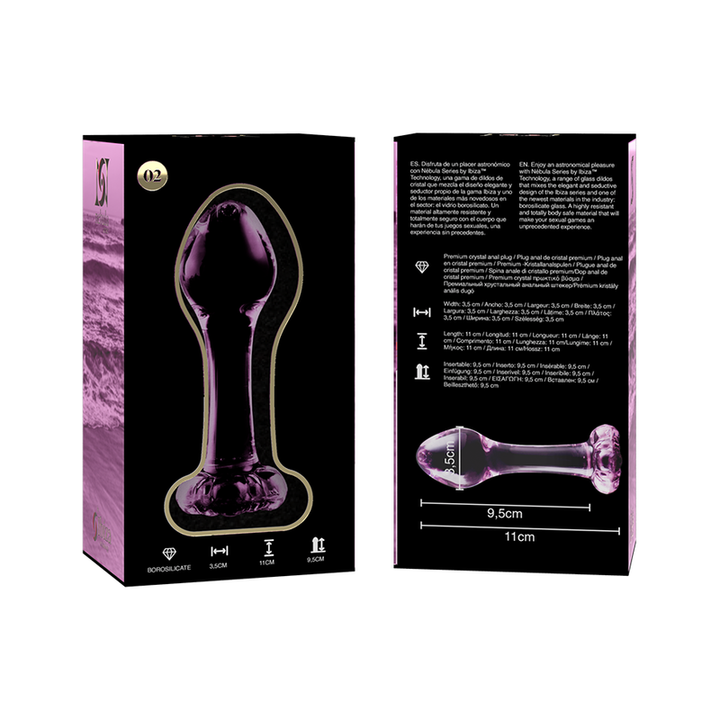 Dildo De Vidro Ibiza N2 Rosa 9.5x3.5cm