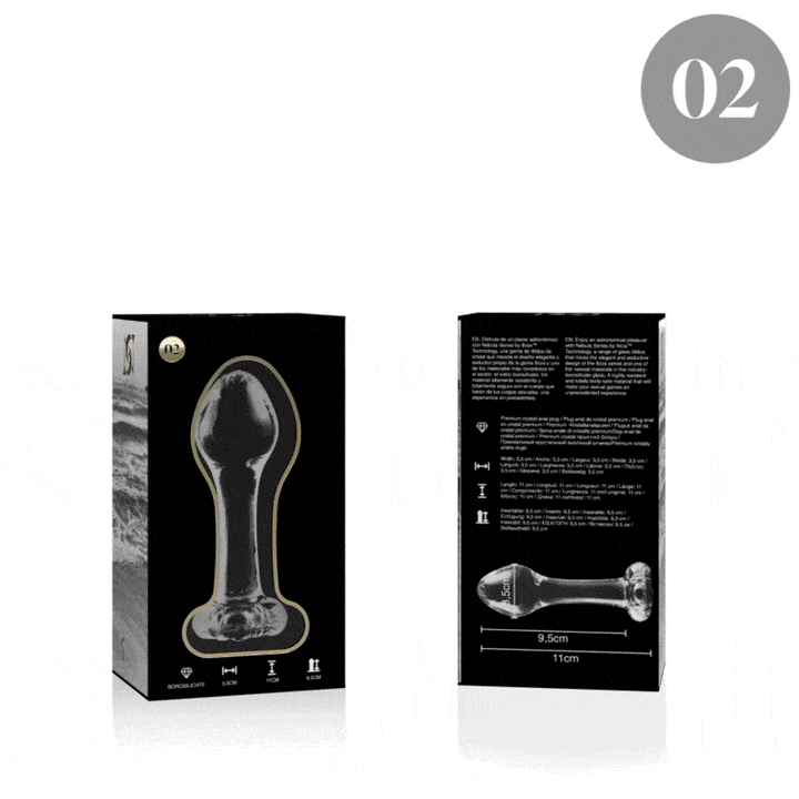Dildo De Vidro Ibiza N2 Transparente 9.5x3.5cm