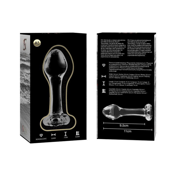Dildo De Vidro Ibiza N2 Transparente 9.5x3.5cm