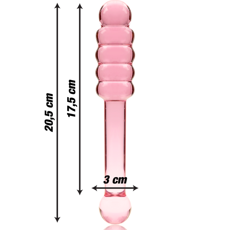 Dildo De Vidro Ibiza N20 Rosa 20.5x3cm