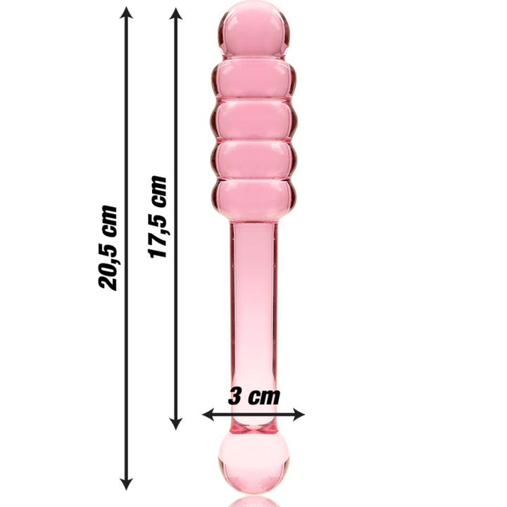Dildo De Vidro Ibiza N20 Rosa 20.5x3cm