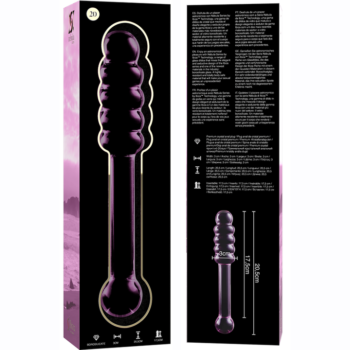 Dildo De Vidro Ibiza N20 Rosa 20.5x3cm
