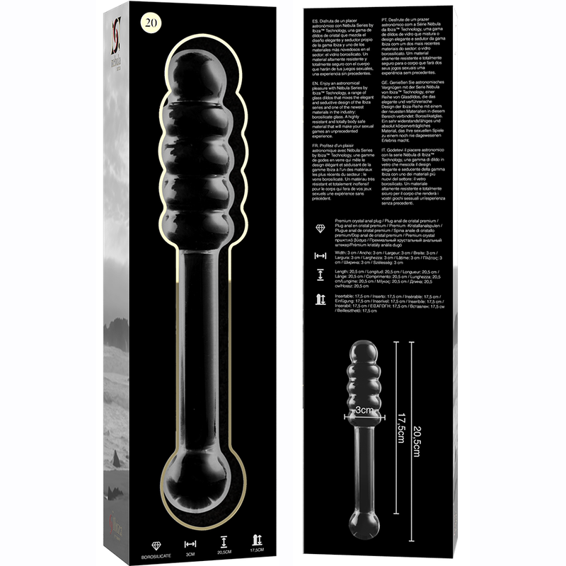 Dildo De Vidro Ibiza N20 Transparente 20.5x3cm