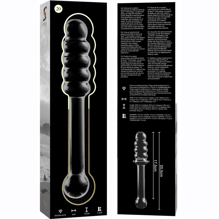 Dildo De Vidro Ibiza N20 Transparente 20.5x3cm