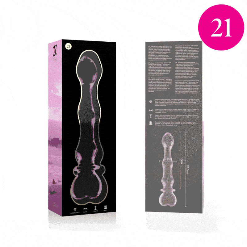 Dildo De Vidro Ibiza N21 Rosa 20.5x3.5cm