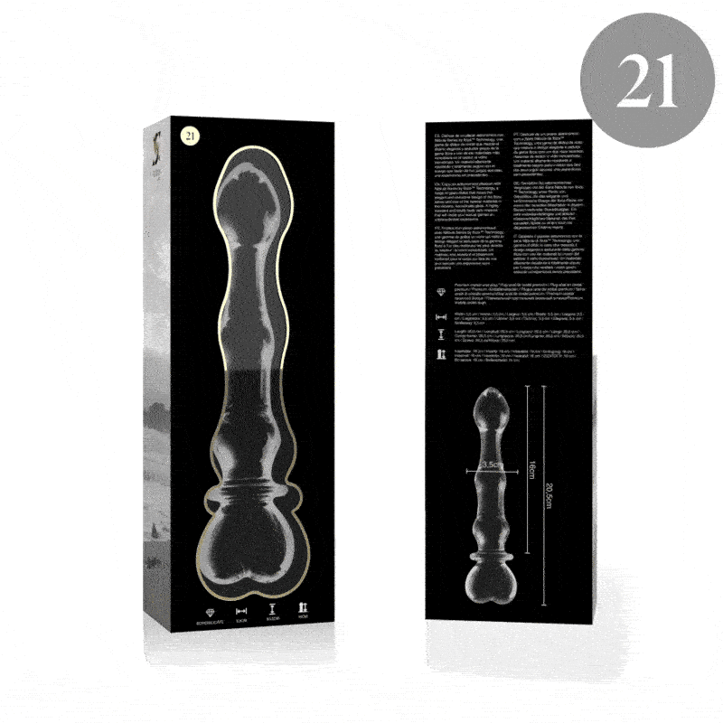Dildo De Vidro Ibiza N21 Transparente 20.5x3.5cm