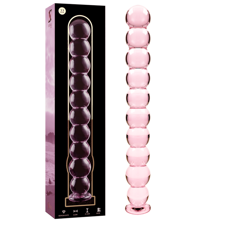 Dildo De Vidro Ibiza N22 Rosa 21.5x2.5cm