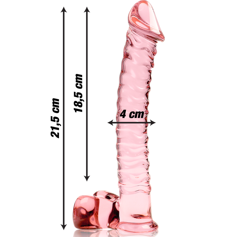 Dildo De Vidro Ibiza N23 Rosa 21.5x4cm