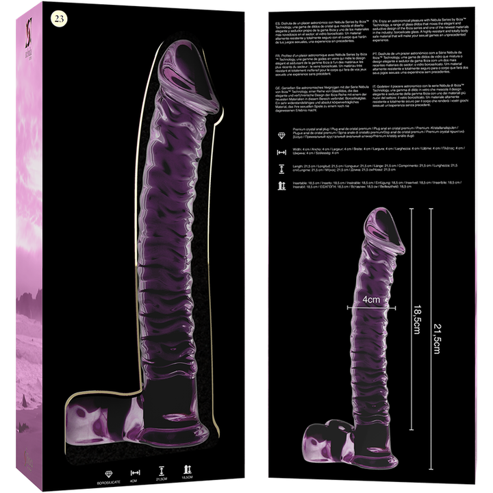 Dildo De Vidro Ibiza N23 Rosa 21.5x4cm