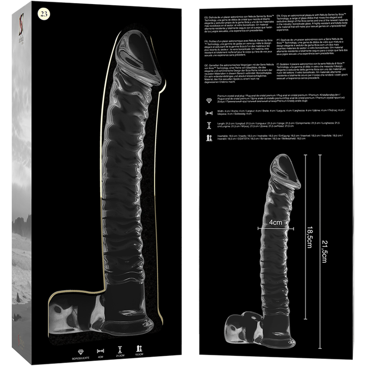 Dildo De Vidro Ibiza N23 Transparente 21.5x4cm