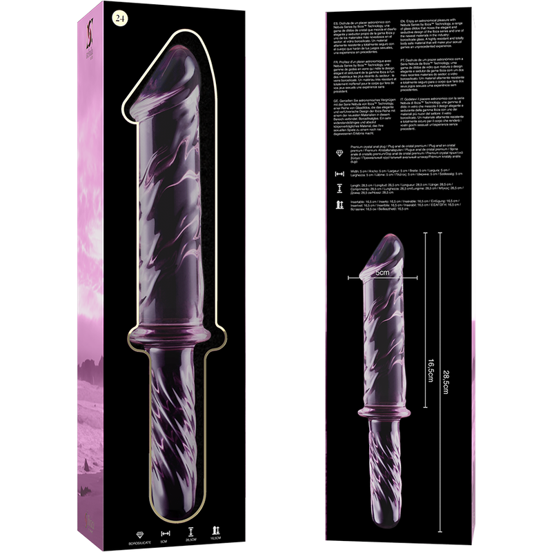 Dildo De Vidro Ibiza N24 Rosa 28.5x5cm