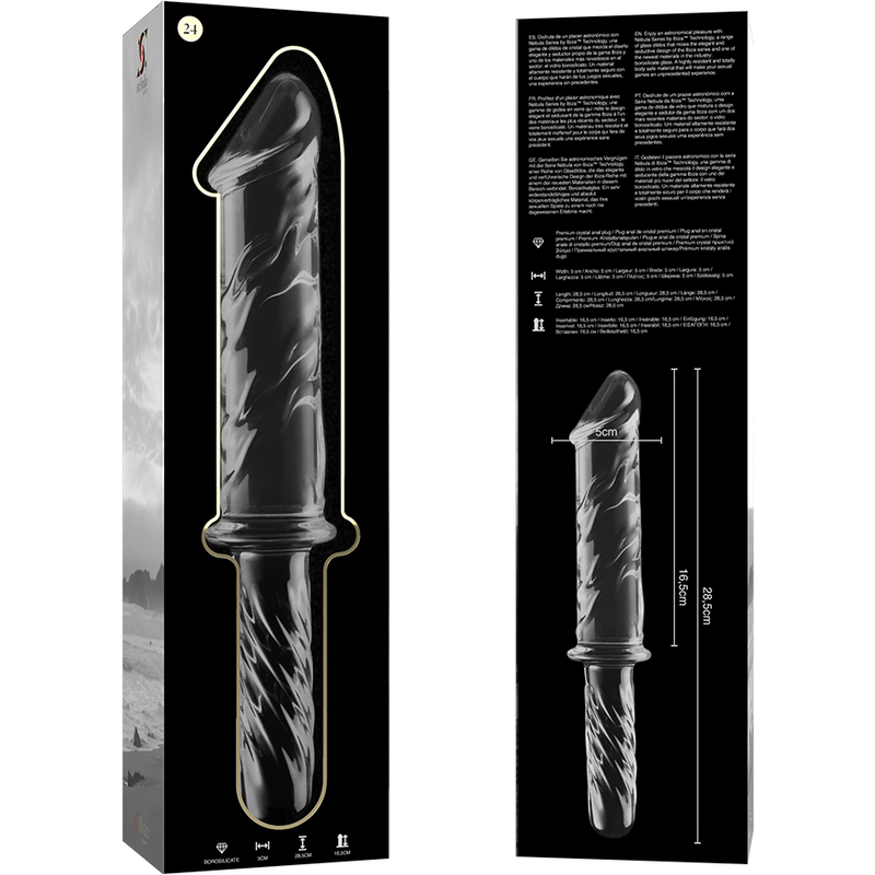 Dildo De Vidro Ibiza N24 Transparente 28.5x5cm
