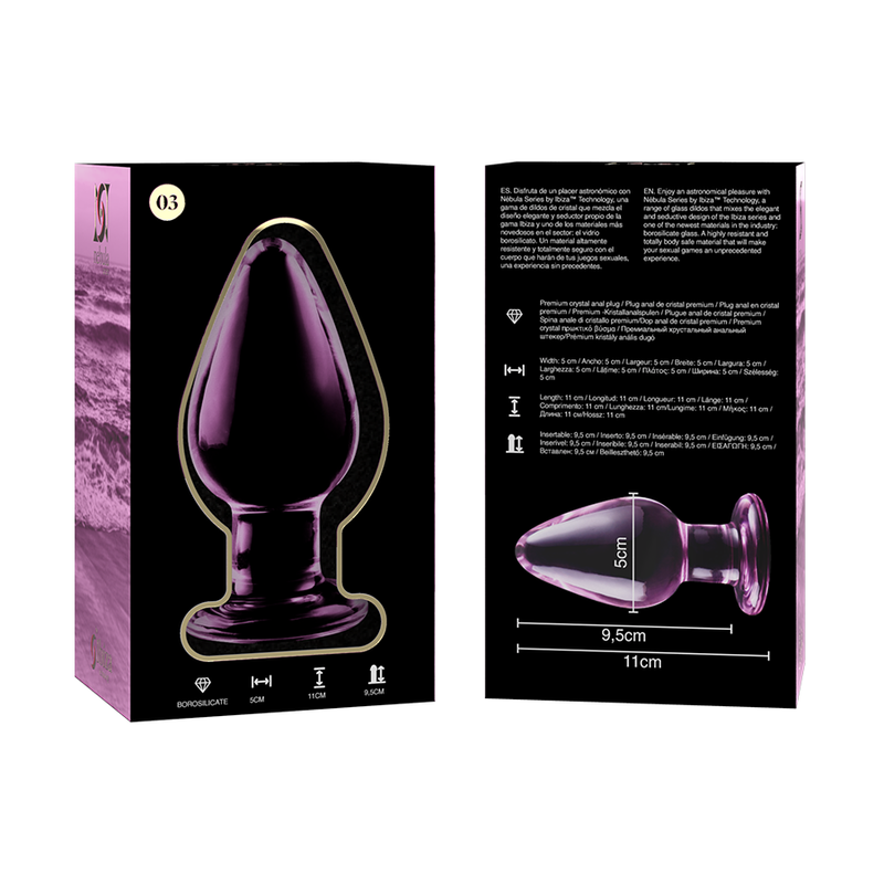 Dildo De Vidro Ibiza N3 Rosa 9.5x5cm