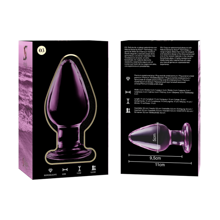 Dildo De Vidro Ibiza N3 Rosa 9.5x5cm