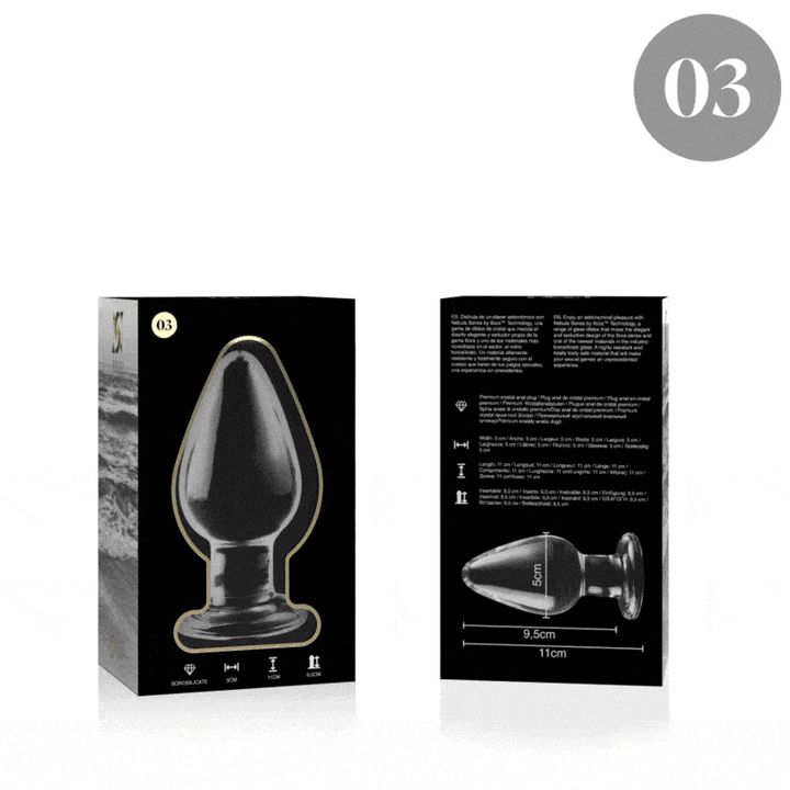 Dildo De Vidro Ibiza N3 Transparente 9.5x5cm