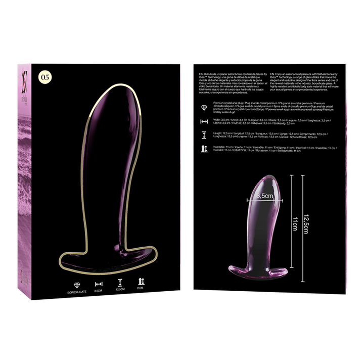 Dildo De Vidro Ibiza N5 Rosa 11x3.5cm