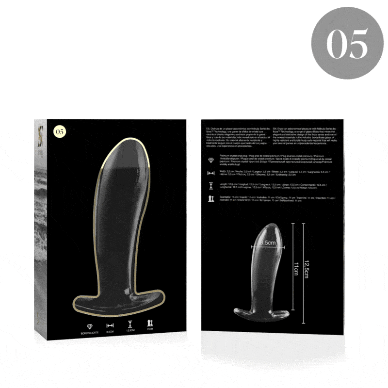 Dildo De Vidro Ibiza N5 Transparente 11x3.5cm