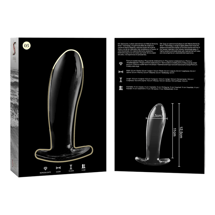 Dildo De Vidro Ibiza N5 Transparente 11x3.5cm