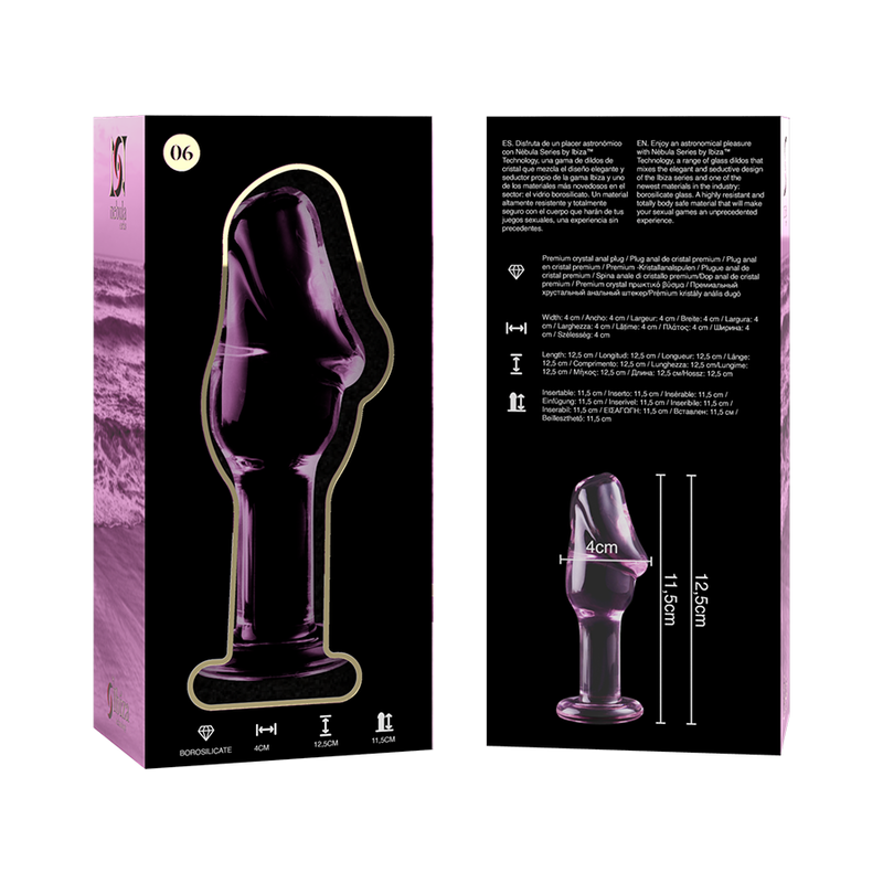 Dildo De Vidro Ibiza N6 Rosa 11.5x4cm