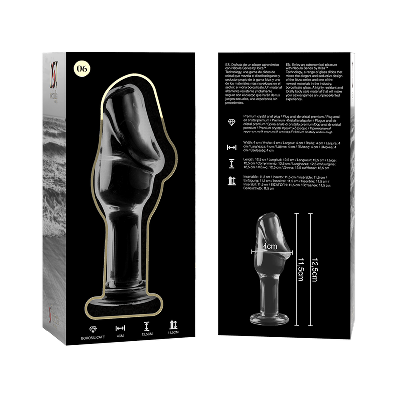 Dildo De Vidro Ibiza N6 Transparente 11.5x4cm