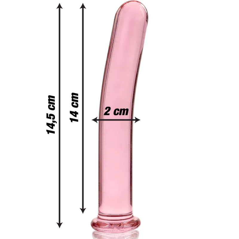 Dildo De Vidro Ibiza N8 Rosa 14x2cm