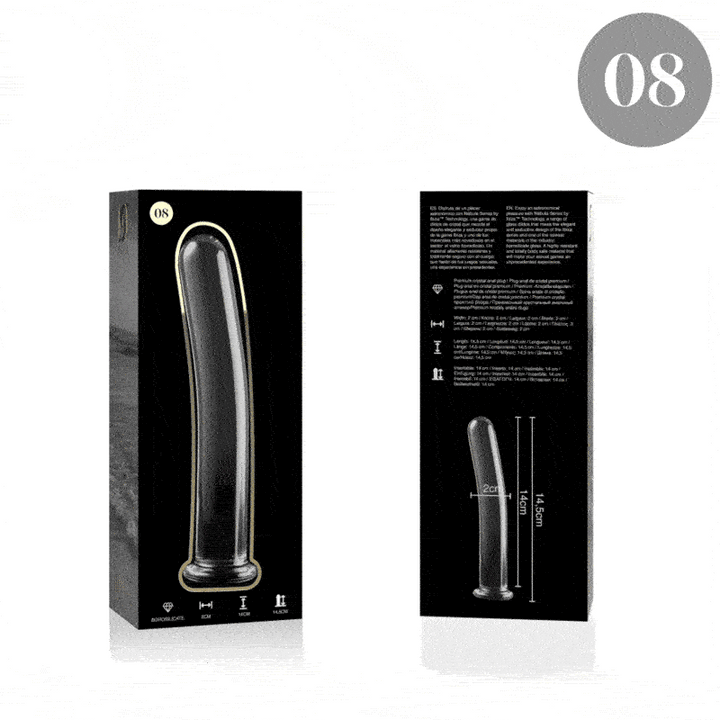 Dildo De Vidro Ibiza N8 Transparente 14x2cm