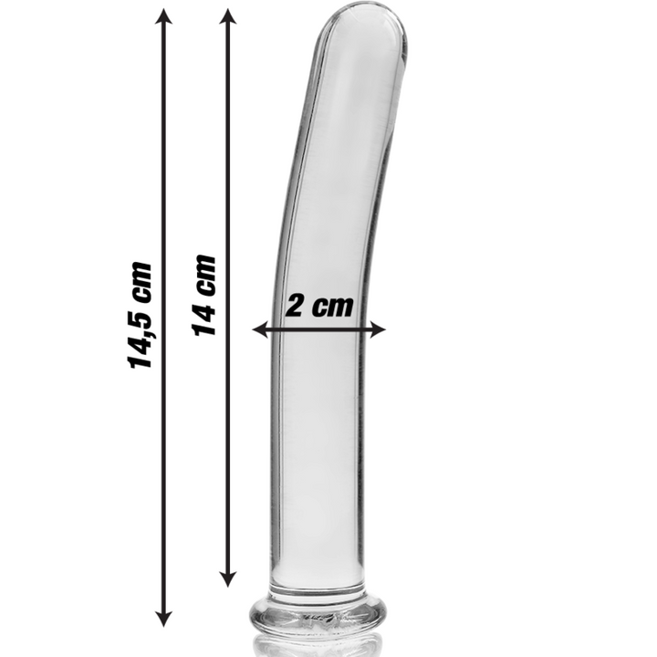 Dildo De Vidro Ibiza N8 Transparente 14x2cm