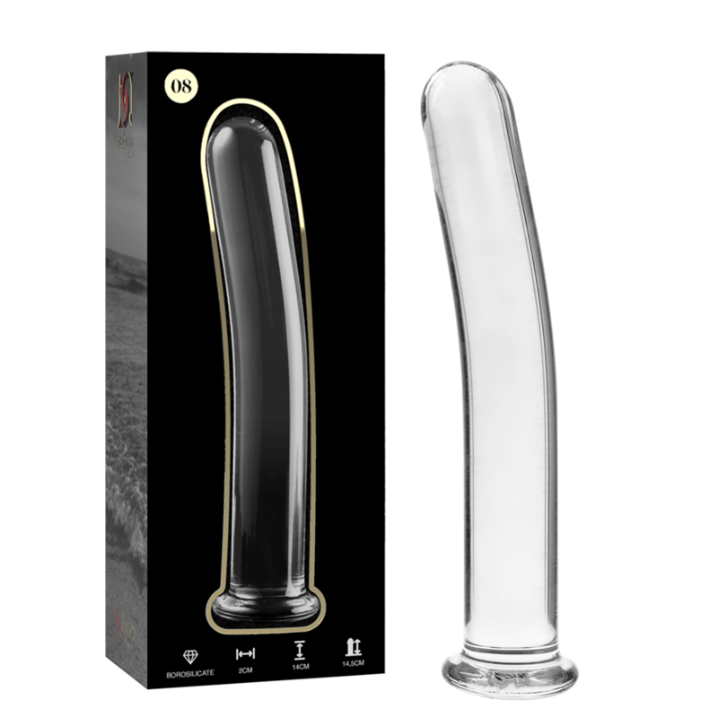 Dildo De Vidro Ibiza N8 Transparente 14x2cm