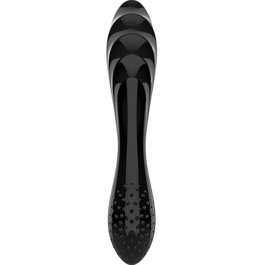 Dildo De Vidro Satisfyer Dazzling Crystal Preto 18x3.5cm