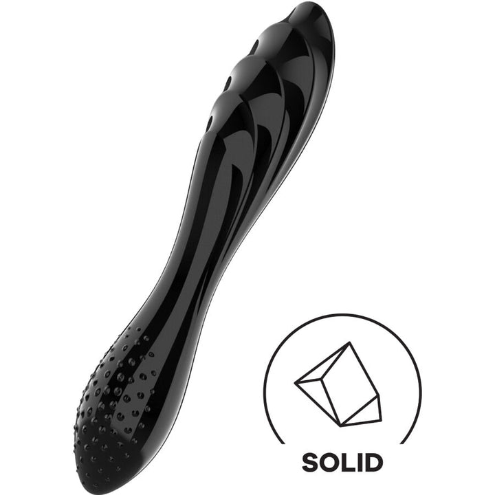 Dildo De Vidro Satisfyer Dazzling Crystal Preto 18x3.5cm