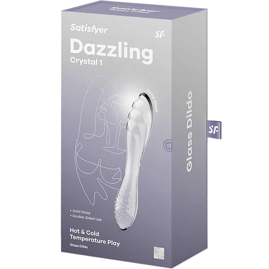 Dildo De Vidro Satisfyer Dazzling Crystal Transparente 18x3.5cm