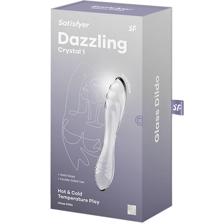 Dildo De Vidro Satisfyer Dazzling Crystal Transparente 18x3.5cm
