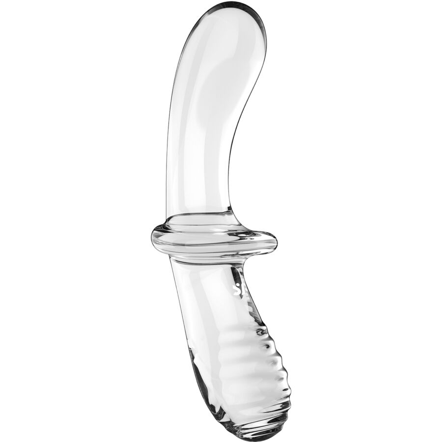 Dildo De Vidro Satisfyer Double Crystal Transparente 19x3.5cm