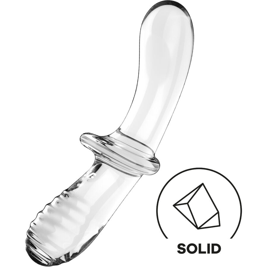 Dildo De Vidro Satisfyer Double Crystal Transparente 19x3.5cm