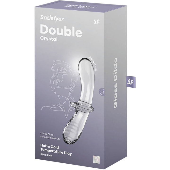 Dildo De Vidro Satisfyer Double Crystal Transparente 19x3.5cm