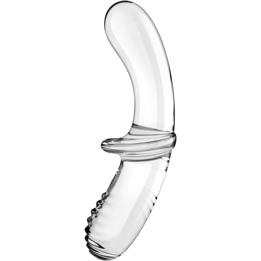 Dildo De Vidro Satisfyer Double Crystal Transparente 19x3.5cm