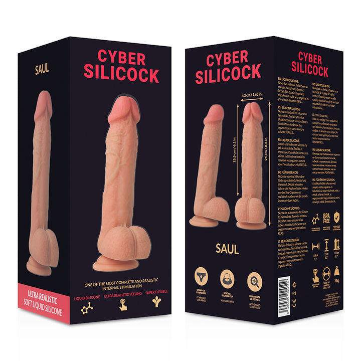 Dildo Silicone Dupla Densidade Cyber Silicock Saul 15.5x4cm