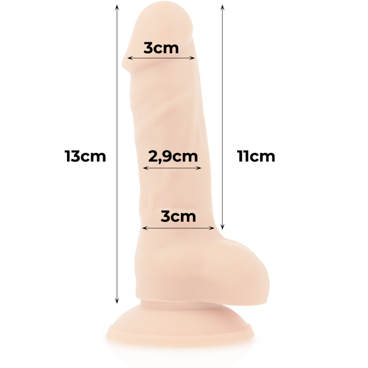Dildo Silicone Memória Articulável Cock Miller Bege 11x3cm