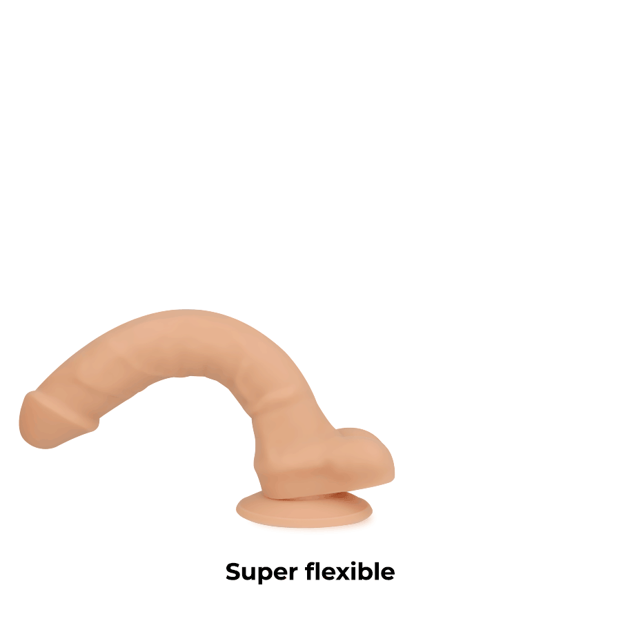 Dildo Silicone Memória Articulável Cock Miller Bege 11x3cm
