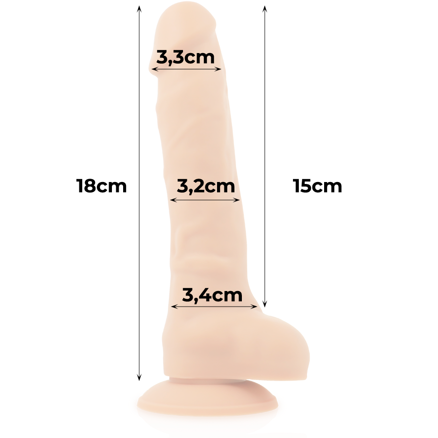 Dildo Silicone Memória Articulável Cock Miller Bege 15x3.3cm