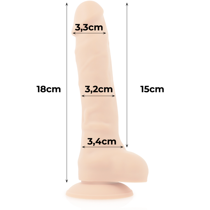 Dildo Silicone Memória Articulável Cock Miller Bege 15x3.3cm