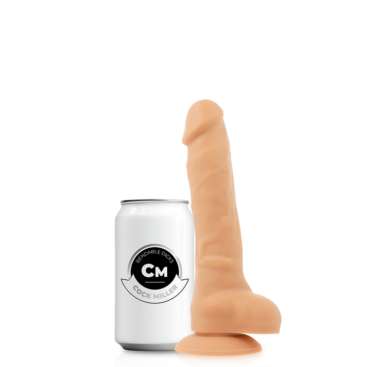 Dildo Silicone Memória Articulável Cock Miller Bege 15x3.3cm