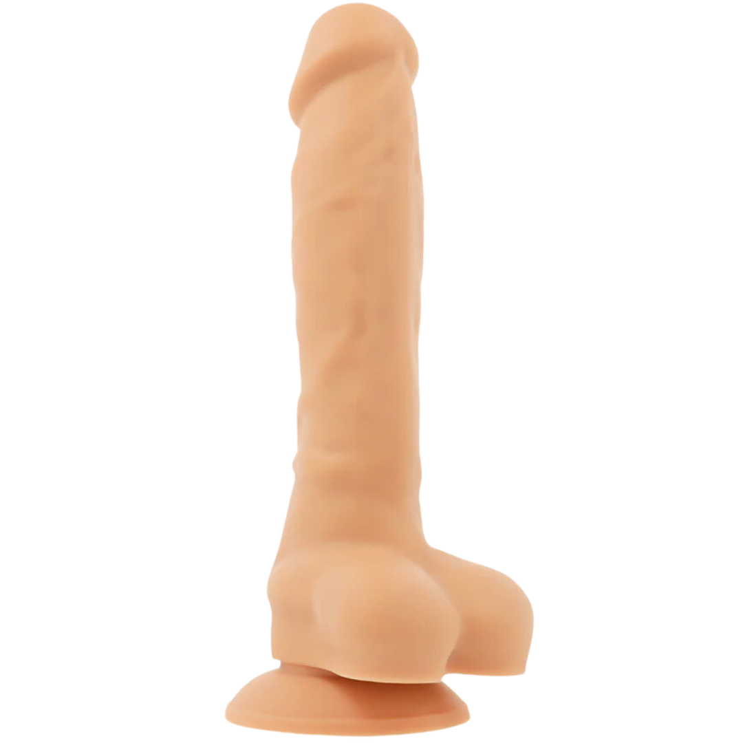 Dildo Silicone Memória Articulável Cock Miller Bege 15x3.3cm