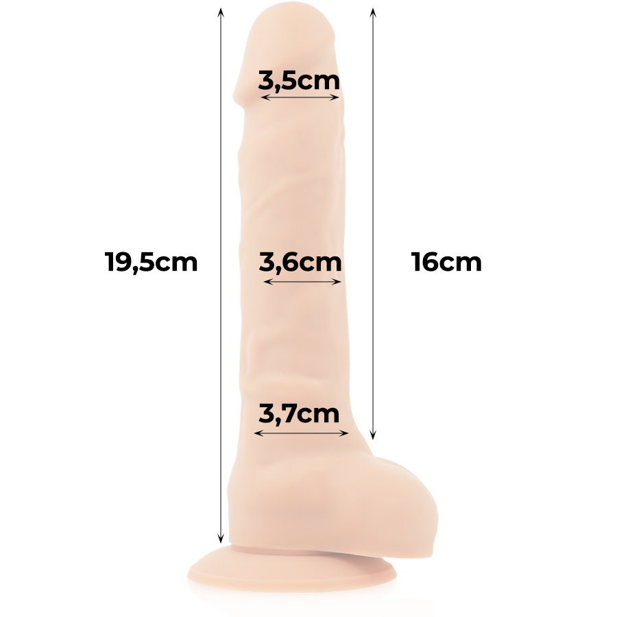 Dildo Silicone Memória Articulável Cock Miller Bege 16x3.7cm