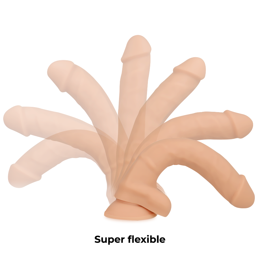 Dildo Silicone Memória Articulável Cock Miller Bege 16x3.7cm