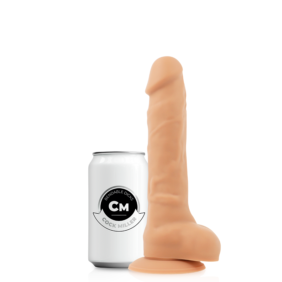 Dildo Silicone Memória Articulável Cock Miller Bege 16x3.7cm