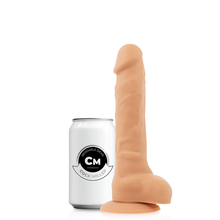 Dildo Silicone Memória Articulável Cock Miller Bege 16x3.7cm