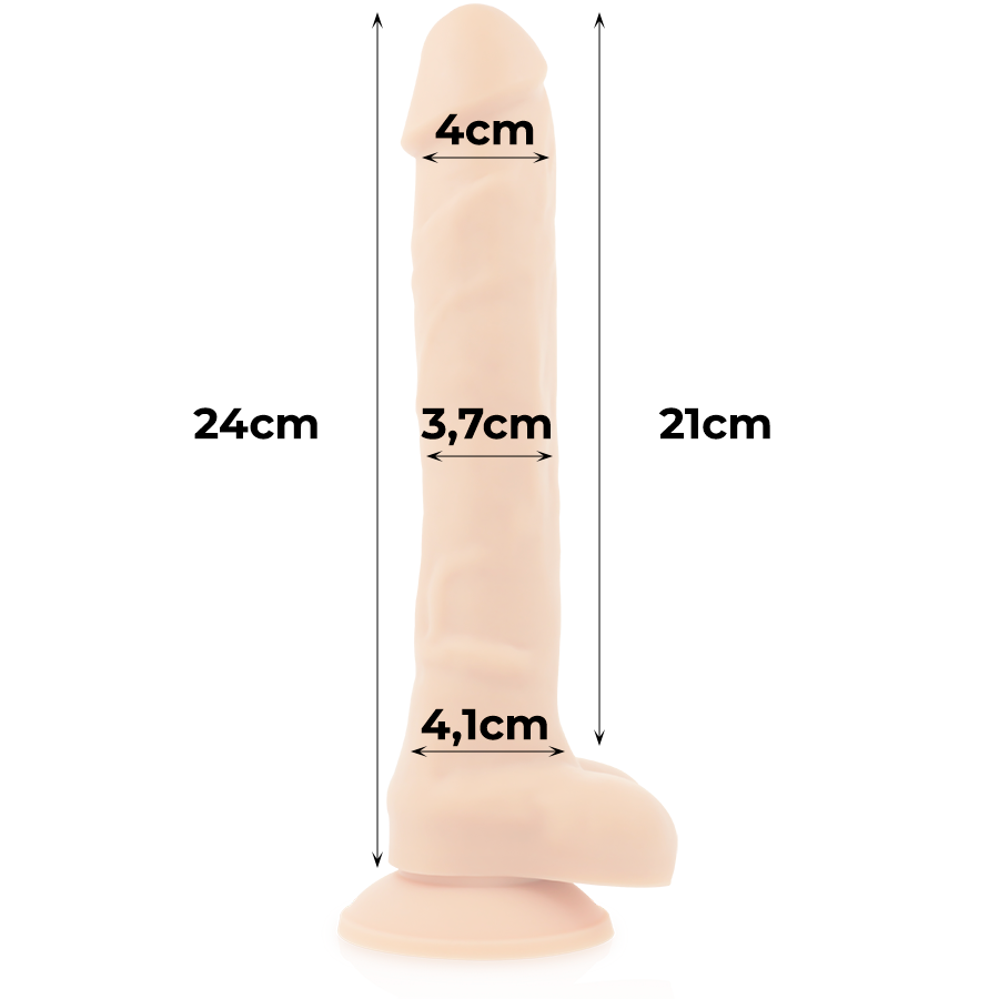 Dildo Silicone Memória Articulável Cock Miller Bege 21x4cm