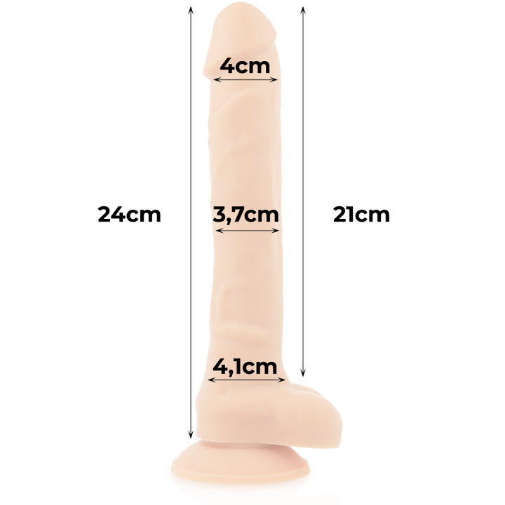 Dildo Silicone Memória Articulável Cock Miller Bege 21x4cm