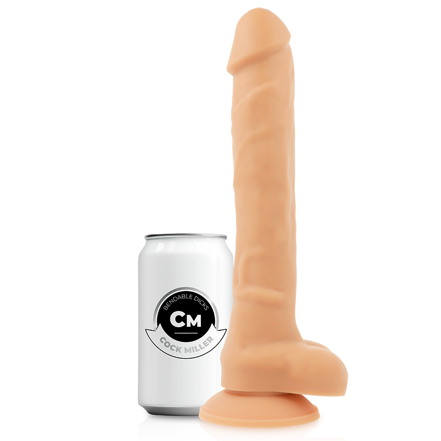 Dildo Silicone Memória Articulável Cock Miller Bege 21x4cm